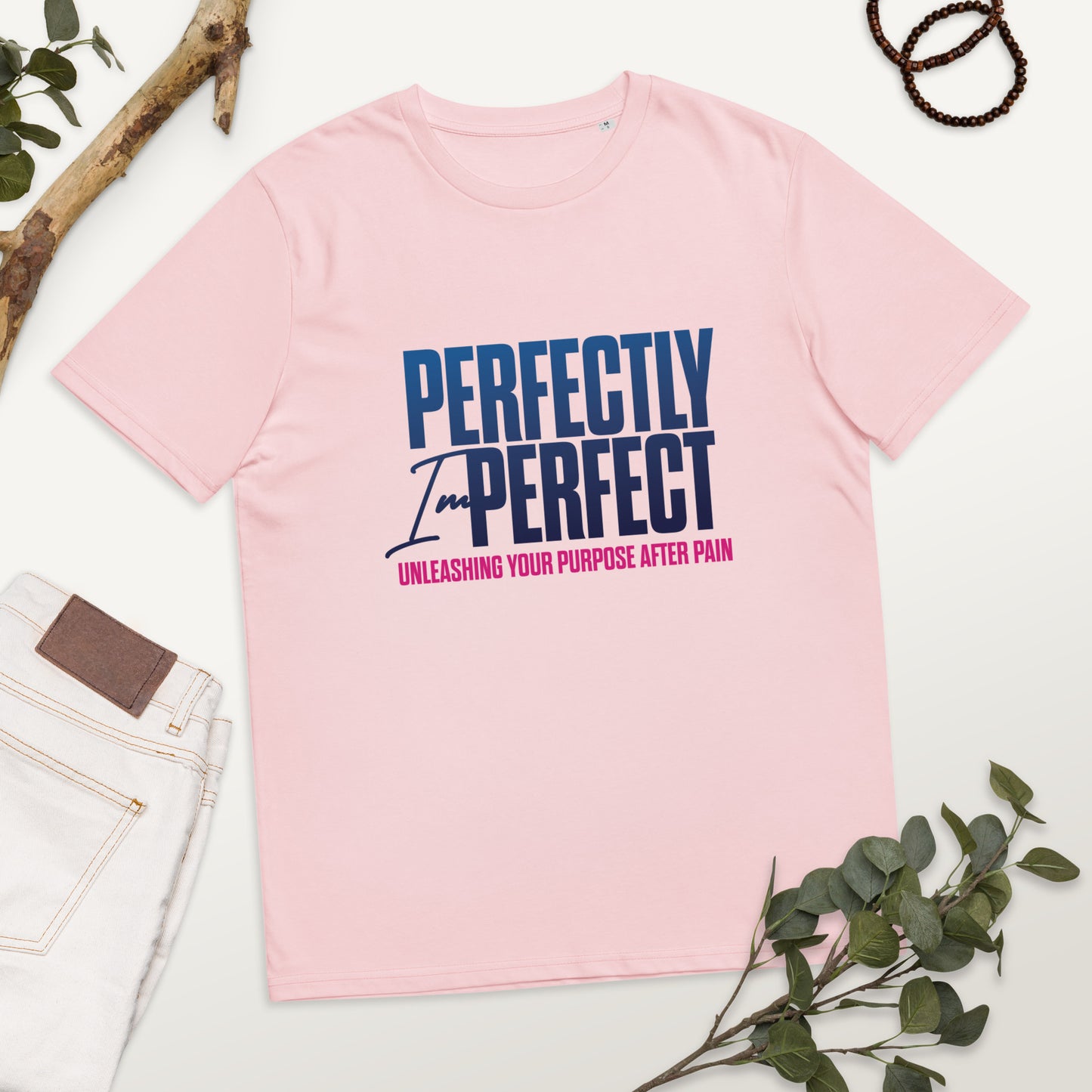 Perfectly Imperfect Unisex organic cotton t-shirt with Bible Scriptures