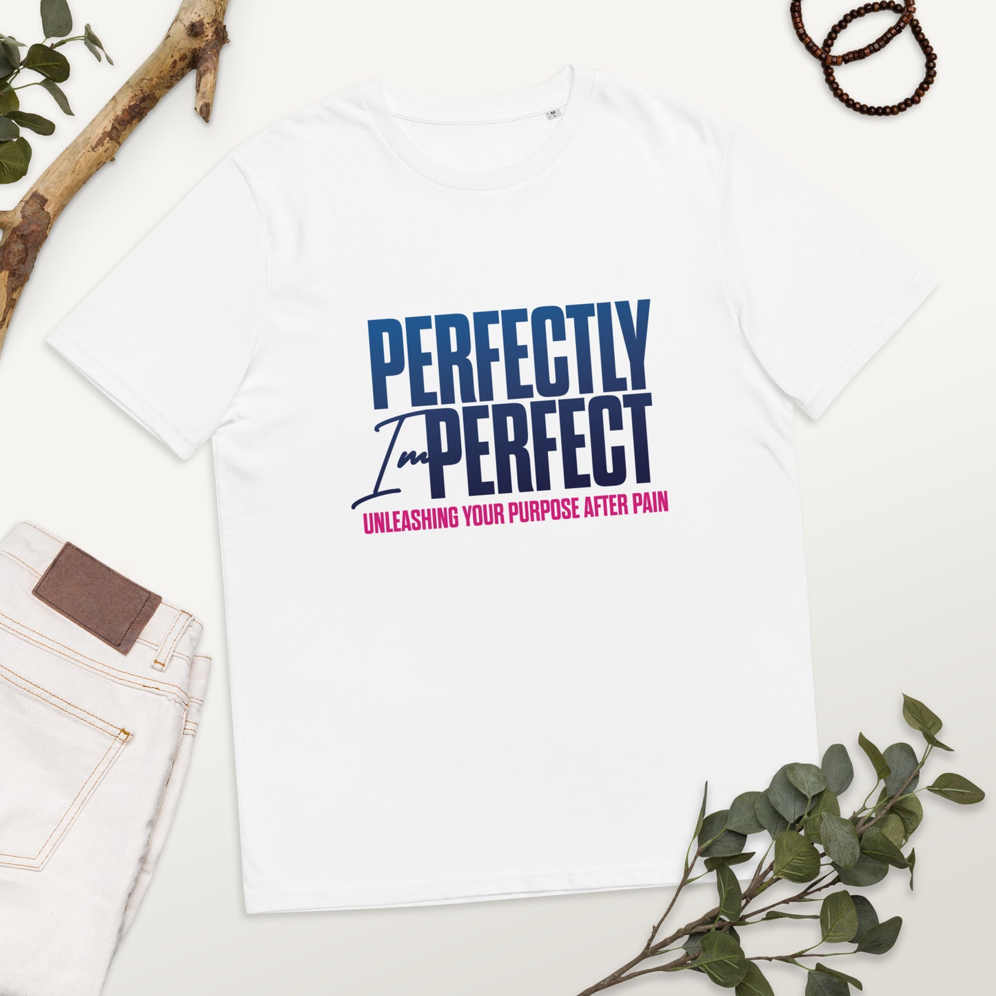 Perfectly Imperfect Unisex organic cotton t-shirt with Bible Scriptures