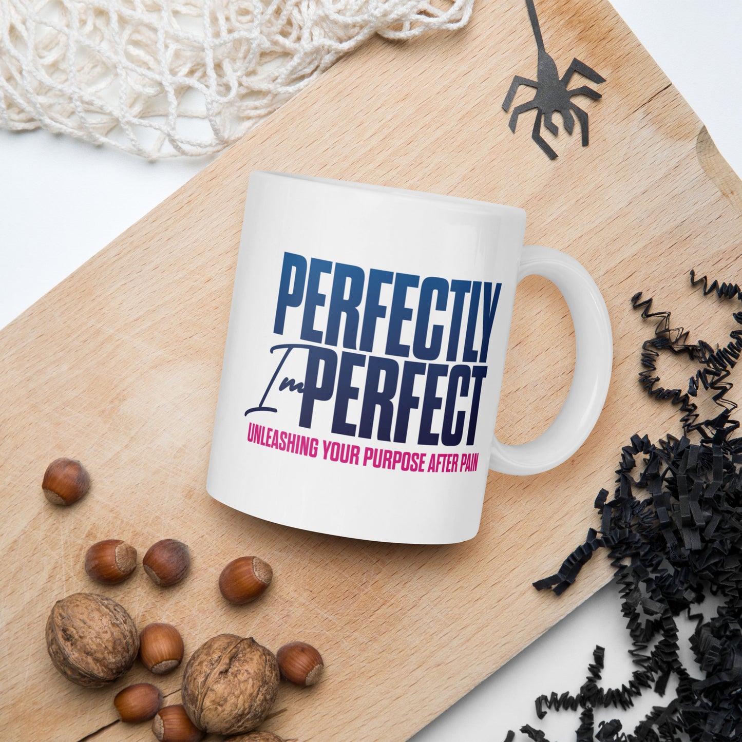 Perfectly Imperfect white glossy mug