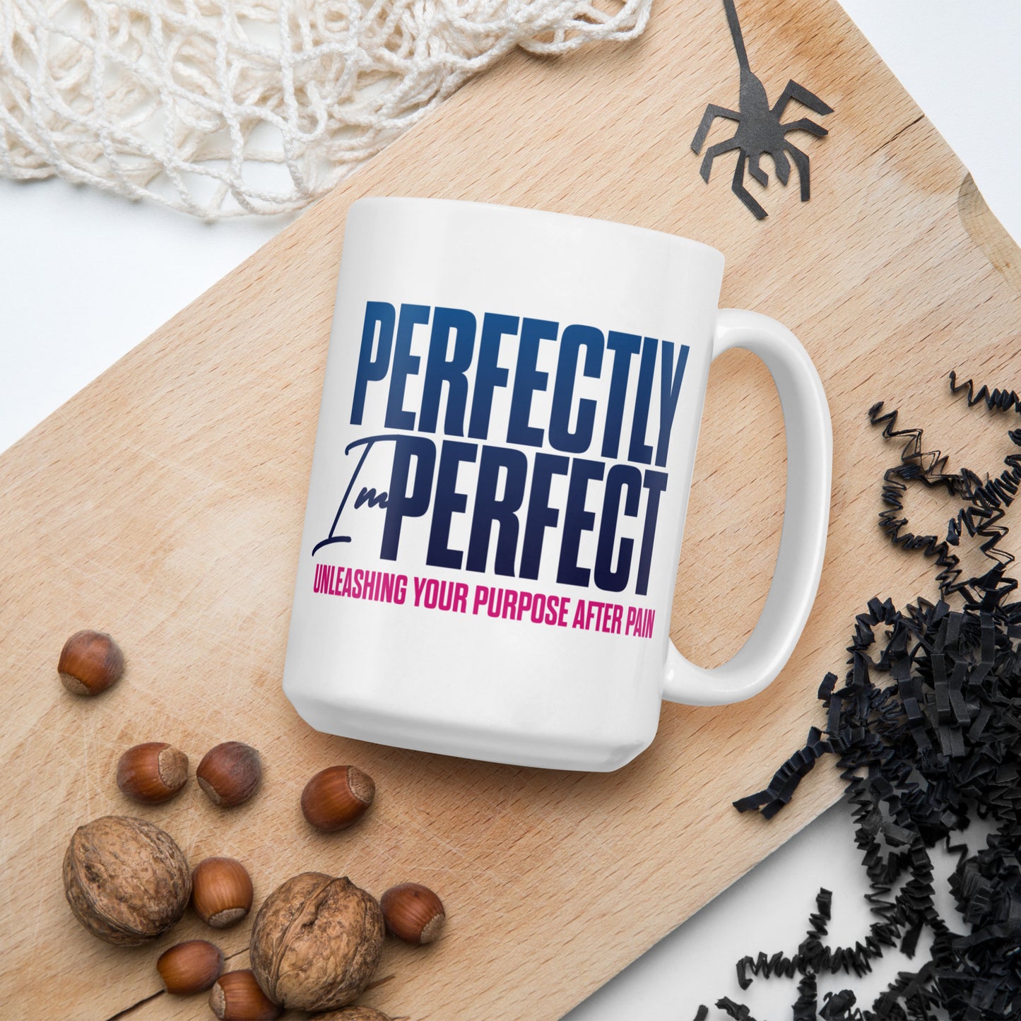 Perfectly Imperfect white glossy mug